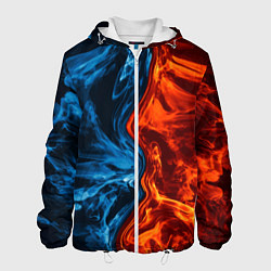 Куртка с капюшоном мужская Огонь и вода, цвет: 3D-белый
