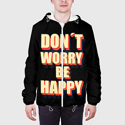 Куртка с капюшоном мужская Не волнуйся, будь счастлив, цвет: 3D-белый — фото 2