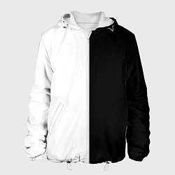 Куртка с капюшоном мужская ПРОСТО ЧЁРНО-БЕЛЫЙ, цвет: 3D-белый