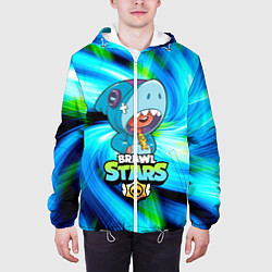 Куртка с капюшоном мужская BRAWL STARS LEON SHARK, цвет: 3D-белый — фото 2