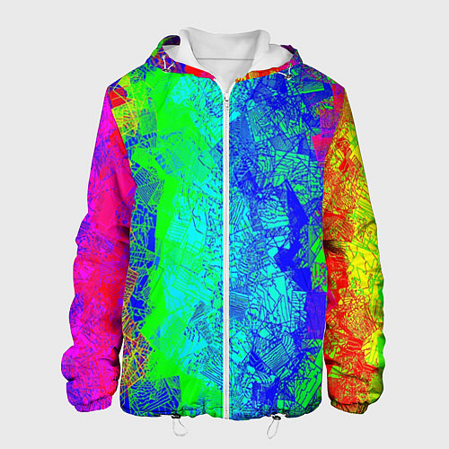 Мужская куртка Красочная текстура / 3D-Белый – фото 1