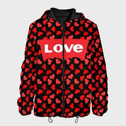 Куртка с капюшоном мужская Love, цвет: 3D-черный