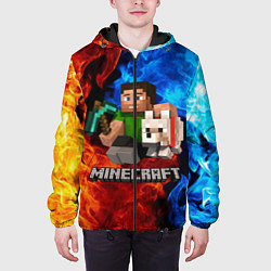 Куртка с капюшоном мужская MINECRAFT, цвет: 3D-черный — фото 2