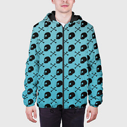 Куртка с капюшоном мужская Череп и кости, цвет: 3D-черный — фото 2