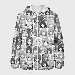 Куртка с капюшоном мужская Аниме девушки, цвет: 3D-белый
