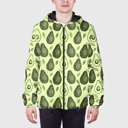 Мужская куртка Авокадо паттерн / 3D-Черный – фото 3