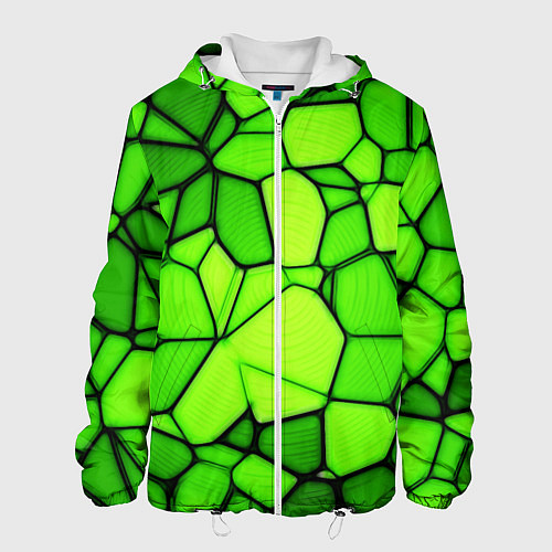 Мужская куртка Зеленая мозаика / 3D-Белый – фото 1