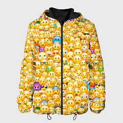 Куртка с капюшоном мужская Смайлики Emoji, цвет: 3D-черный