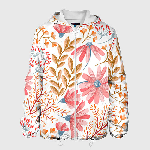 Мужская куртка Цветы / 3D-Белый – фото 1