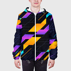 Куртка с капюшоном мужская Modern Geometry, цвет: 3D-белый — фото 2