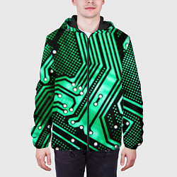 Куртка с капюшоном мужская Микросхема, цвет: 3D-черный — фото 2