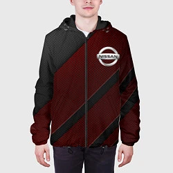 Куртка с капюшоном мужская Nissan, цвет: 3D-черный — фото 2
