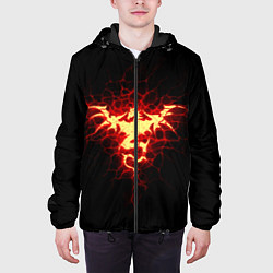 Куртка с капюшоном мужская Огненный Дракон, цвет: 3D-черный — фото 2