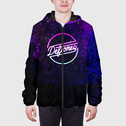 Мужская куртка Deftones Neon logo / 3D-Черный – фото 3