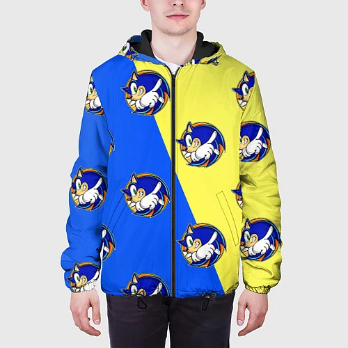 Мужская куртка Sonic - Соник / 3D-Черный – фото 3
