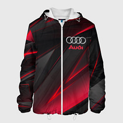 Куртка с капюшоном мужская AUDI, цвет: 3D-белый