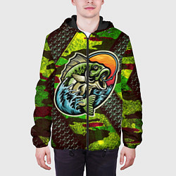 Куртка с капюшоном мужская Fishing, цвет: 3D-черный — фото 2