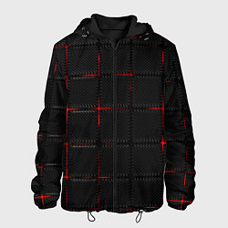 Куртка с капюшоном мужская 3D Плиты Red & Black, цвет: 3D-черный