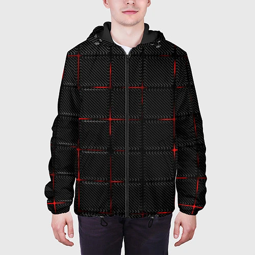Мужская куртка 3D Плиты Red & Black / 3D-Черный – фото 3
