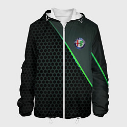 Куртка с капюшоном мужская Alfa Romeo, цвет: 3D-белый