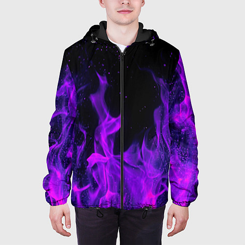 Мужская куртка ФИОЛЕТОВЫЙ ОГОНЬ / 3D-Черный – фото 3