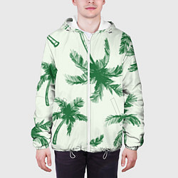 Куртка с капюшоном мужская Пальмовый рай, цвет: 3D-белый — фото 2