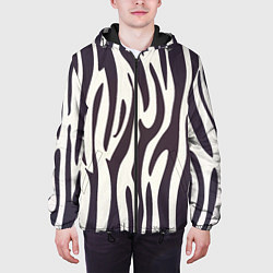 Куртка с капюшоном мужская Я зебра, цвет: 3D-черный — фото 2