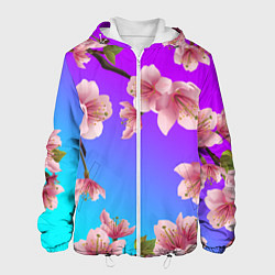 Куртка с капюшоном мужская САКУРА ВИШНЯ, цвет: 3D-белый