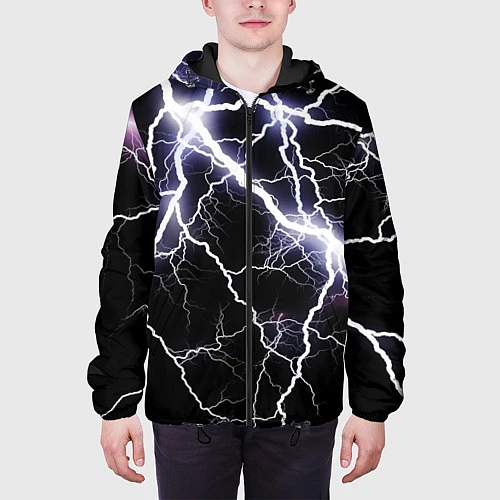 Мужская куртка Молния / 3D-Черный – фото 3
