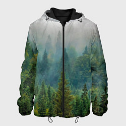 Куртка с капюшоном мужская Лес, цвет: 3D-черный