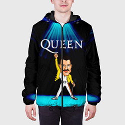 Куртка с капюшоном мужская Фреди Меркури, цвет: 3D-черный — фото 2