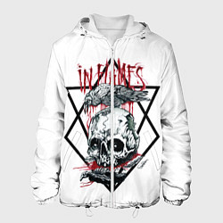 Куртка с капюшоном мужская In Flames, цвет: 3D-белый