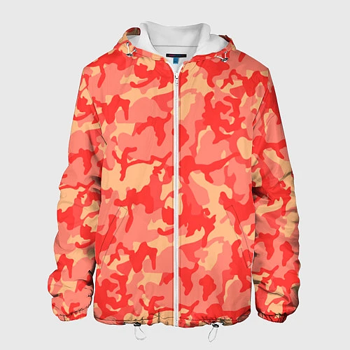 Мужская куртка Оранжевый камуфляж / 3D-Белый – фото 1
