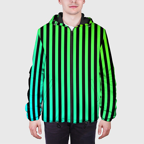 Мужская куртка Пикси полосы / 3D-Черный – фото 3