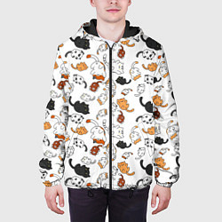 Куртка с капюшоном мужская Кошачьи валяния, цвет: 3D-черный — фото 2