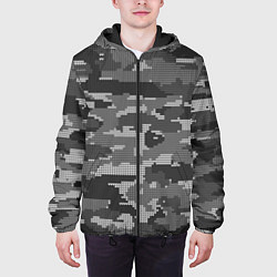 Куртка с капюшоном мужская ВЯЗАНЫЙ КАМУФЛЯЖ, цвет: 3D-черный — фото 2