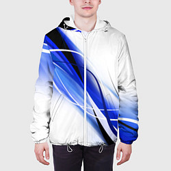 Куртка с капюшоном мужская GEOMETRY STRIPES BLUE, цвет: 3D-белый — фото 2