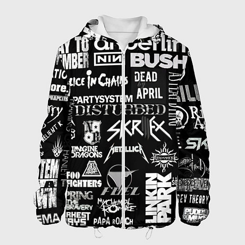 Мужская куртка Рок группы / 3D-Белый – фото 1