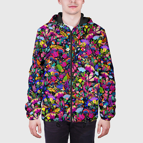 Мужская куртка Мистические цветы / 3D-Черный – фото 3