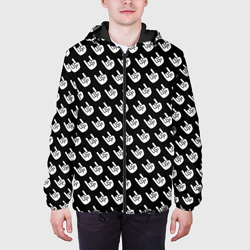 Мужская куртка Паттерн Рок коза / 3D-Черный – фото 3