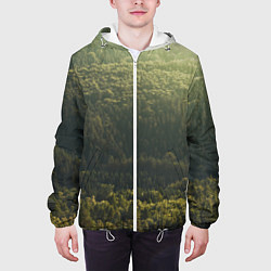Куртка с капюшоном мужская Летний лес, цвет: 3D-белый — фото 2