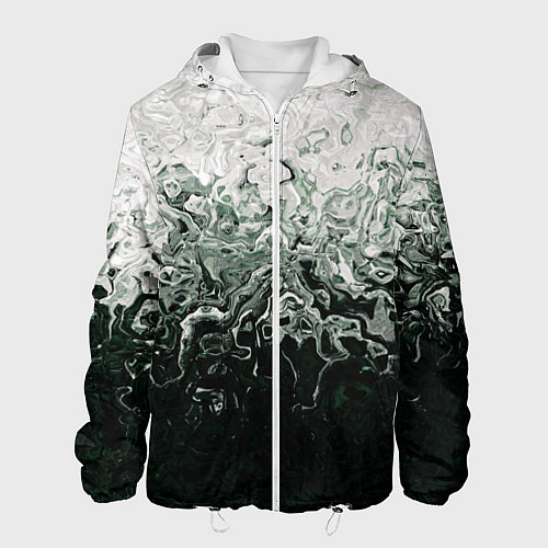 Мужская куртка Разводы жидкость абстракция / 3D-Белый – фото 1