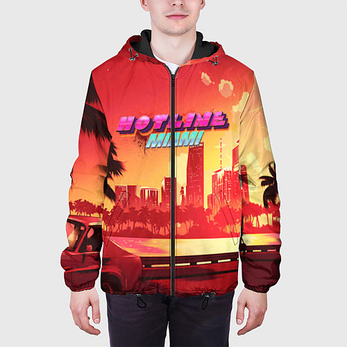 Мужская куртка HOTLINE MIAMI / 3D-Черный – фото 3