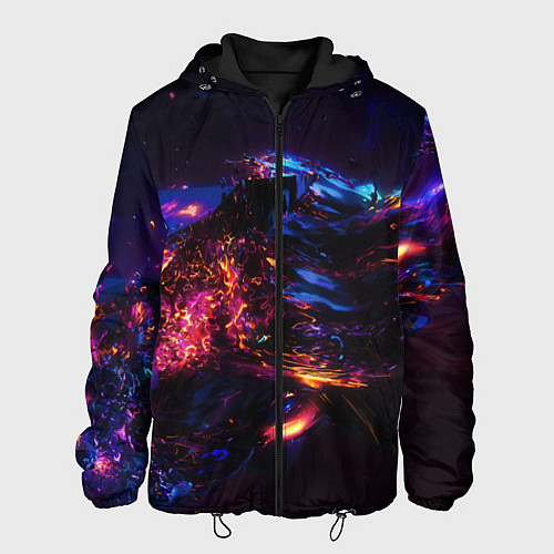 Мужская куртка ФРАКТАЛЬНЫЙ НЕОН / 3D-Черный – фото 1