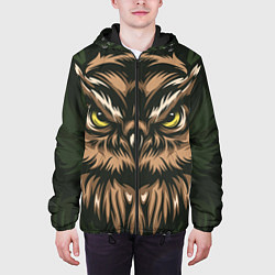 Куртка с капюшоном мужская Хищная сова, цвет: 3D-черный — фото 2