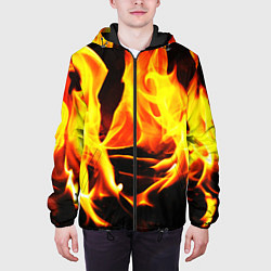 Куртка с капюшоном мужская В ОГНЕ, цвет: 3D-черный — фото 2