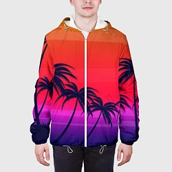Куртка с капюшоном мужская Очеровательный закат, цвет: 3D-белый — фото 2
