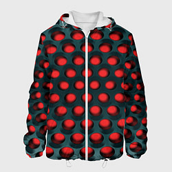 Куртка с капюшоном мужская Раскалённый красный 3Д, цвет: 3D-белый