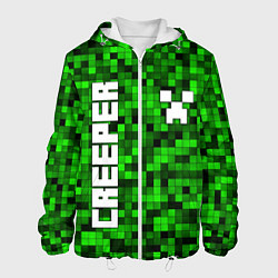 Куртка с капюшоном мужская MINECRAFT CREEPER, цвет: 3D-белый