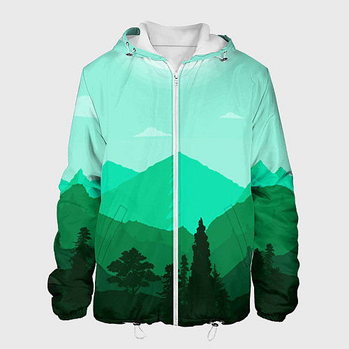 Мужская куртка Горы пейзаж дикая природа / 3D-Белый – фото 1